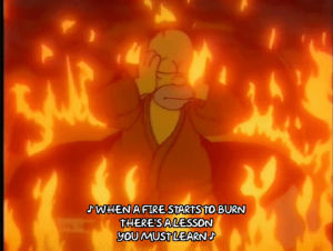 burning,terror,homer simpson,season 4,episode 3,fire,fear,oh no,ah,4x03