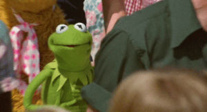 kermit the frog,miss piggy,film,vintage,1970s,muppets,1979,love at first sight,the muppet movie