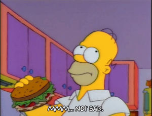 season 3,homer simpson,episode 7,eating,hungry,burger,snacks,3x07