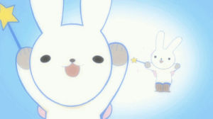 wand,anime,kawaii,excited,white,rabbit,star