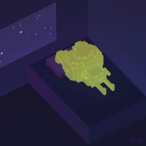 insomnia,animation,3d,sleep,frog,voxel
