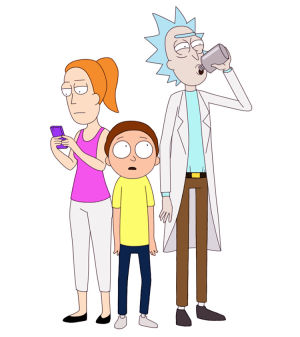 rick and morty,rick sanchez,animation,fanart,morty smith,summer smith,this is like a year old,but i tried touching it up