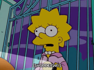 lisa simpson,episode 2,scared,season 17,out of breath,terrified,17x02,fearful