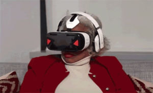 virtual reality,elderly,shocked