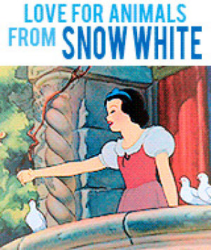kissing,bird,snow white,love for animals from snow white