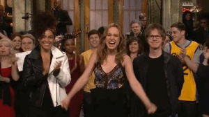 brie larson,snl,excited,yes,saturday night live,yeah,win,yay,winning,cheer,proud,pumped,woo