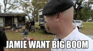 mythbusters,explosions,funny,lol,comedy,science,boom,discovery,learning,experiment,discovery channel,c4,explosive,jamie hyneman,myth busters