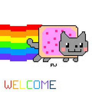 welcome,nyan cat,poptarts,transparent,cat,rainbow,grey