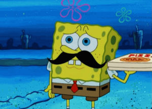 nickelodeon,spongebob squarepants,pizza,spongebob,mustach