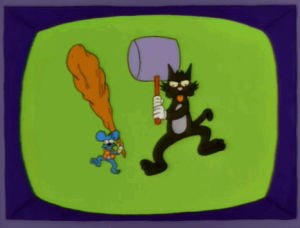 90s,itchy and scratchy show,animation,fox,tv series,multiples,fast action,simpsons