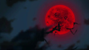 bats,red moon,creepy,moon