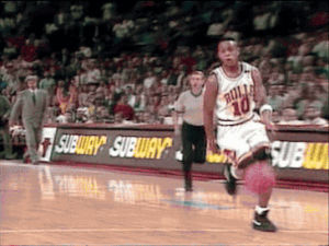 scoring,horace grant,1992,sports,basketball,nba,chicago bulls,new york knicks,chestley strother,dunk