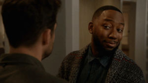 kiss,hugs and kisses,fox,hug,awkward,new girl,jake johnson,winston bishop,lamorne morris,man hug