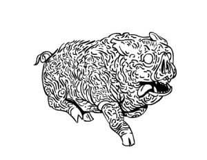 pig,art,illustration,running,jayr sotelo