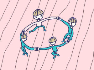 teamwork,hands,holding hands,circle,merrygoround,animation,dance,dancing,loop,friends,pink,2d,flash,spin,spinning,loopdeloop,julian,cococo,juliangallese