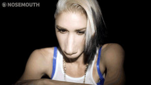 breaking up,girl,sad,music video,break up,photoshopped,nose,pop,music,gwen stefani,pop music,nosemouth,portrait,after effects,necklace,looking up,hollaback girl,used to love you,undershirt