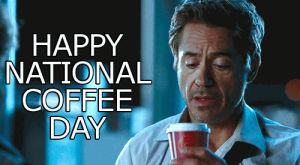 coffee,robert downey jr,rdj,national coffee day,caturday,check your local dunkin donutsetc for free coffee deals