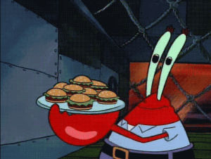 spongebob squarepants,spongebob,mr crabs,krabby patty,pizza,nickelodeon,squidward,krusty krab