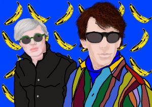 lou reed,andy warhol,artists on tumblr,drawing,photoshop,colorful,banana,t,mania,popculture,vortex cannon,web slining,look at my babies