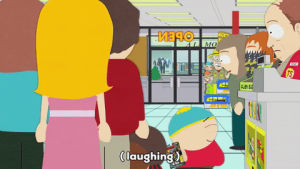 happy,eric cartman,laughing,running,giggling