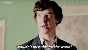 sarcastic,wouldnt miss this for the world,bbc,sarcasm,sherlock,benedict cumberbatch,sherlock holmes,bbc one,bbc1,bbc 1,wouldnt miss it