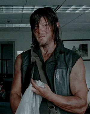 norman reedus,daryl dixon,tv,the walking dead,twd,twdedit,daryledit,ok daryl,why does he take it out the bag look at it put it back in the bag take it back out the bag and give