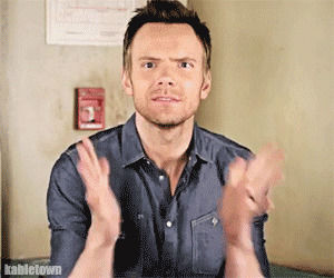excited,exciting,yay,jeff winger,clapping,applause,joel mchale