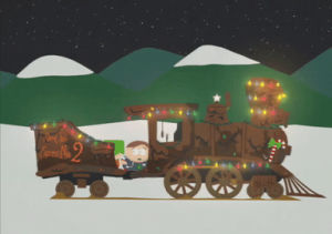 choo choo,eric cartman,snow,lights