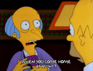 come home at night,season 3,homer simpson,episode 11,scared,yelling,3x11,monty burns,at night