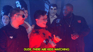halloween,wtf,stephen colbert,dude,late show,run the jewels,haloween,wyd,halloween wiggle,there are kids watching