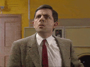 mr bean,disappointment,frustration,reaction