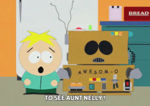 happy,eric cartman,excited,robot,butters stotch