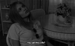 angelina jolie,lisa rowe,girl interrupted,movies,black and white,relatable,favorite