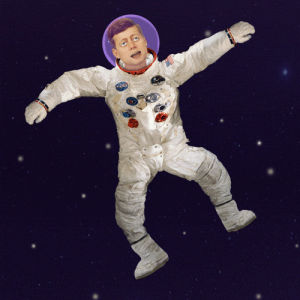 trampoline,astronaut,chris timmons,all of presidents,jfk,animation,space,night,jump