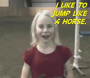 random,jump,girl,weird,horse,human