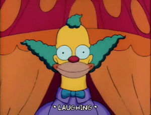 laughing,krusty the clown,season 2,episode 9,laugh,2x09
