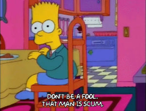 season 3,bart simpson,angry,episode 21,bart,pointing,3x21,scum