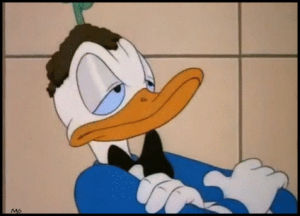 donald duck,ice,cartoon,vintage,daisy duck,animation,disney,comics,walt disney,1947,hair bows,donalds dillema
