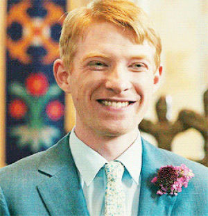 wedding,happy,smile,suit,about time,domnhall gleeson