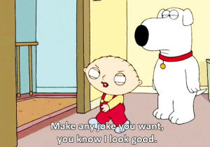 vain,fox,family guy,foxtv,stewie griffin,brian griffin,lip stick,you know i look good