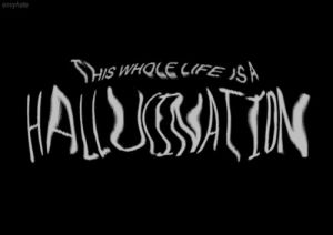 hallucination,black and white,text,scary,sad,creepy,bw,dark,darkness,freaky,horror blog,horror quotes,whole life,this whole life is a hallucination