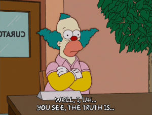 season 15,episode 6,upset,krusty the clown,unsure,giving up,15x06