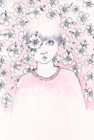 wink,floral,illustration,drawing,flowers,natfink