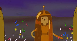 confetti,adventure time,gifparty,party,happy birthday,brown,party hard,divertidos,princess bubblegum,happy b,root beer guy