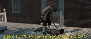 connor kenway,movies,gaming,assassins creed,death,dead body,wood stick