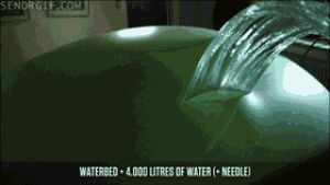 slow motion,waterbed,movies,water,win,epic,mess,if you know what i mean,bedroom dynamics