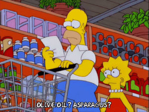 homer simpson,lisa simpson,episode 17,confused,season 12,shopping,list,12x17,grocery