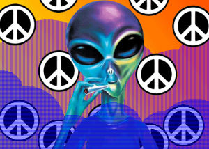 alien,peace,smoking