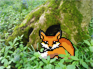 forest,woodland,animals,fox,pixel,pixel art,green,pixels,plants,woods,foxes