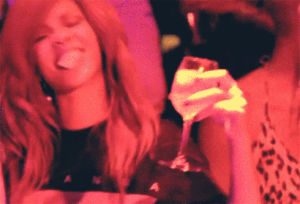 rihanna,drunk,wild,tongue out,turnt up,turning up